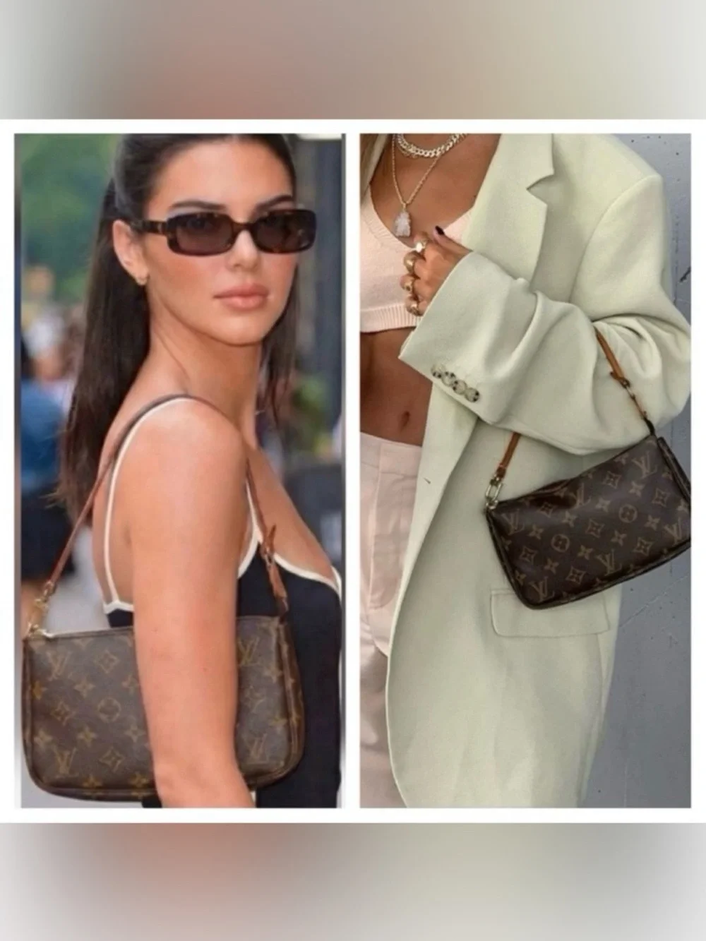 Louis Vuitton Monogram Canvas & Vachetta Leather Pochette Mini Bag with Dust Bag